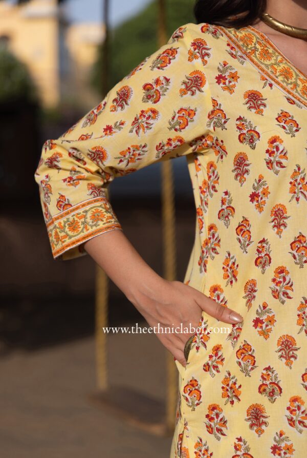 "Amaira" Cotton Kurta Set with Kota Doria Dupatta(3pc) - Image 4