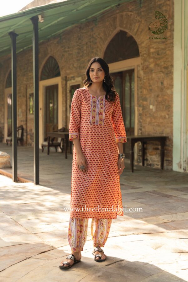 "Chhavi" Hand Block Printed Cotton Co-ord Set - 2 pc - Image 6