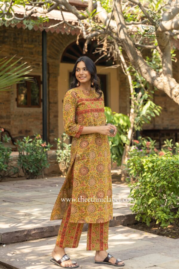 "Dhriti" Hand Block Printed Cotton Co-ord Set- 2 pc - Image 2