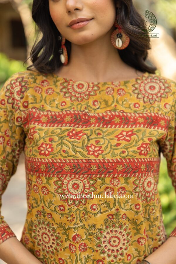 "Dhriti" Hand Block Printed Cotton Co-ord Set- 2 pc - Image 4