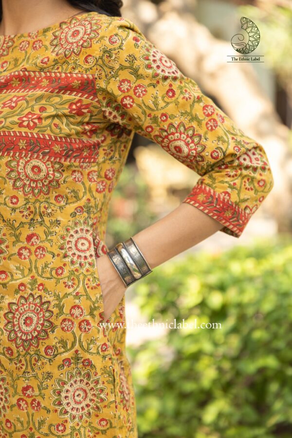 "Dhriti" Hand Block Printed Cotton Co-ord Set- 2 pc - Image 5