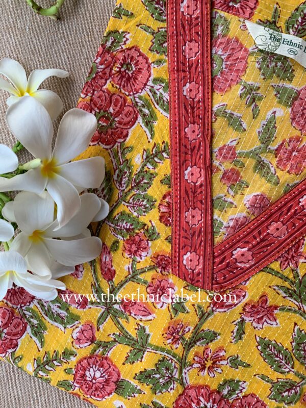 "Ahana" Floral Cotton kurta - Image 2
