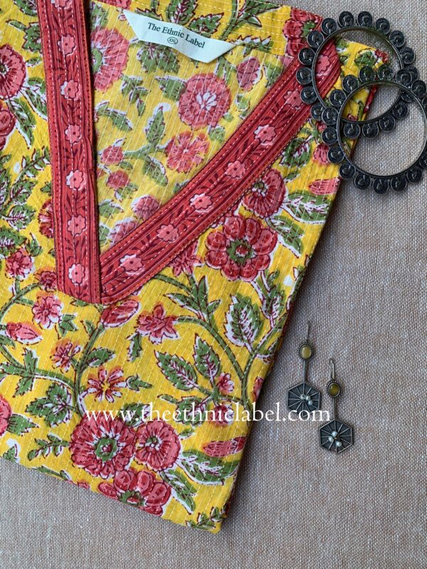 "Ahana" Floral Cotton kurta - Image 4