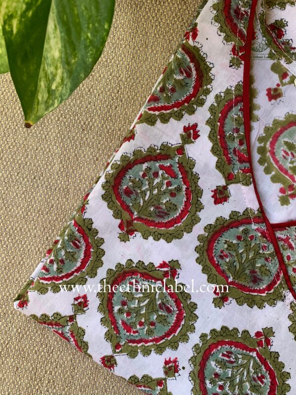 "Surkh" Blockprinted Angrakha Cotton Kurta - Image 3