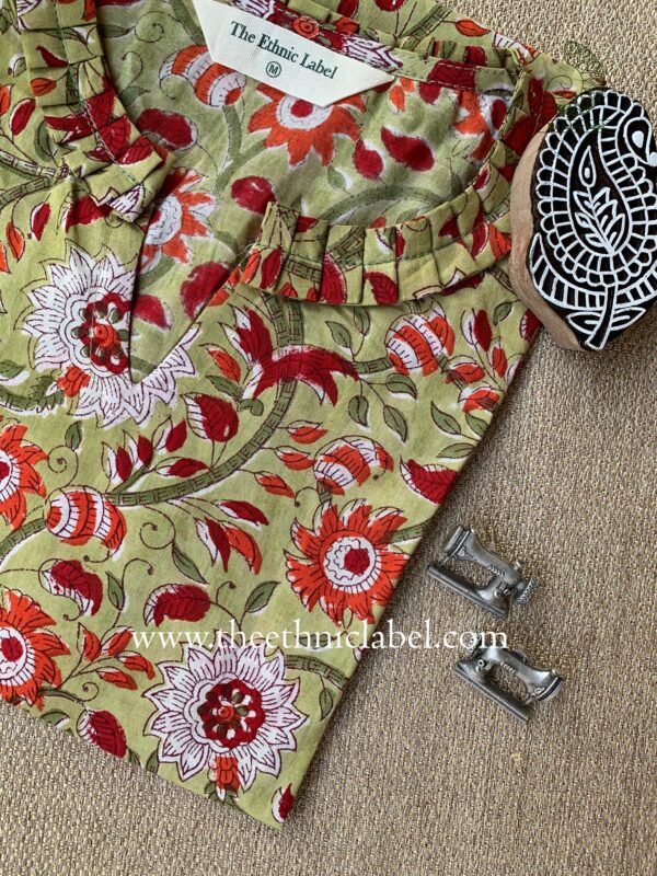 "Sugandh" Hand Blockprinted Cotton Kurta - Image 2