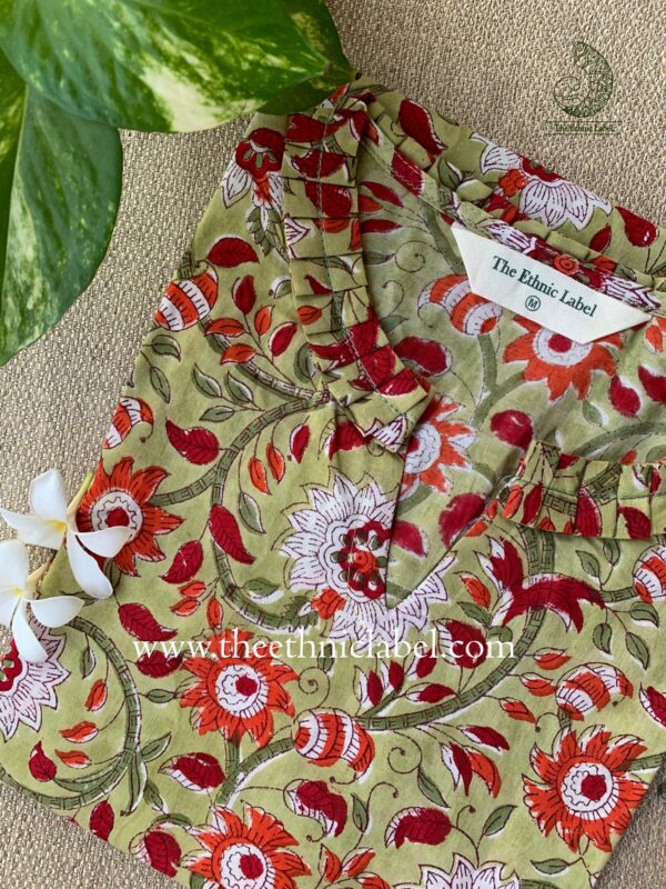 "Sugandh" Hand Blockprinted Cotton Kurta - Image 4