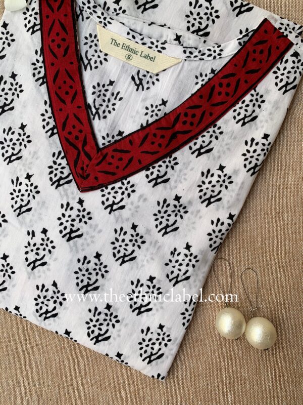 "Surbhi" Hand Block Printed Cotton kurta - Image 3