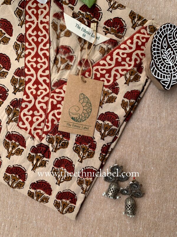 "Tulsi" Bagru Print Cotton kurta - Image 2