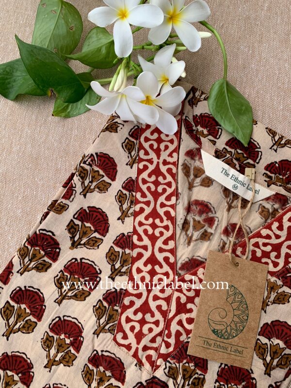"Tulsi" Bagru Print Cotton kurta - Image 3