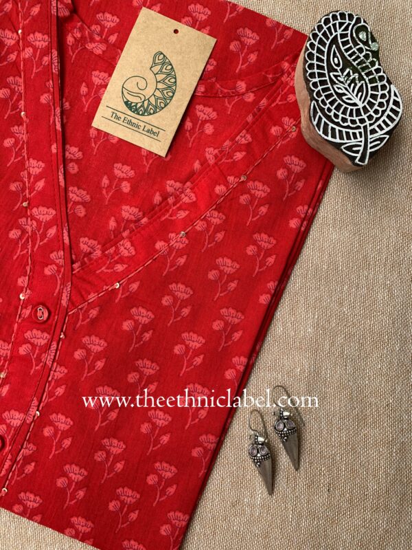 "Anisha" Boota Cotton Kurta - Image 3
