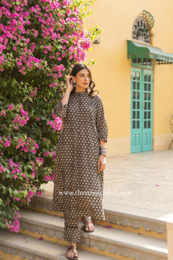 "Kajal" Hand Block Printed Cotton Co-ord Set-2pc - Image 4