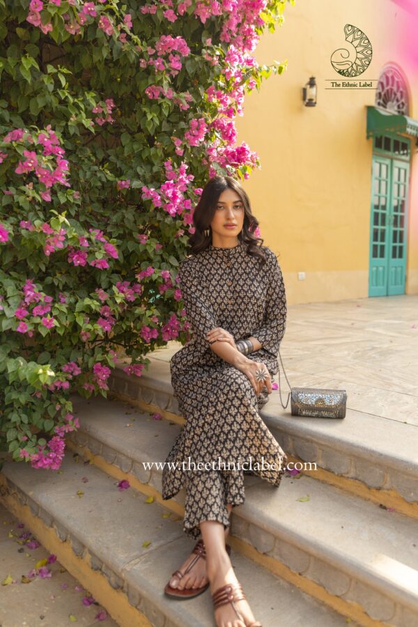 "Kajal" Hand Block Printed Cotton Co-ord Set-2pc - Image 2