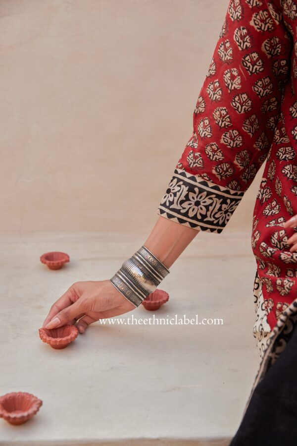 "Saarang" Bagru Hand Block Printed Chanderi Suit Set(3pc) - Image 8