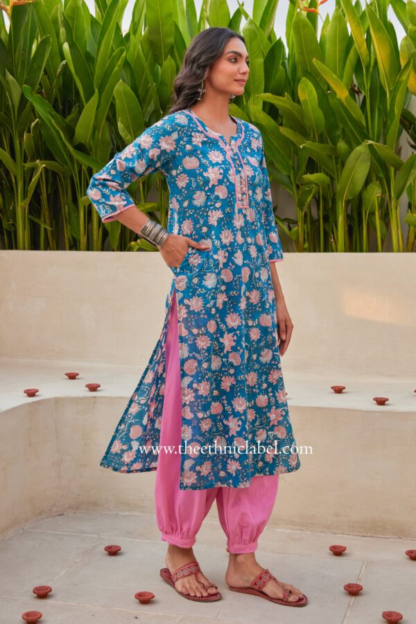 "Chandni" Hand Block Print Cotton kurta - Image 3